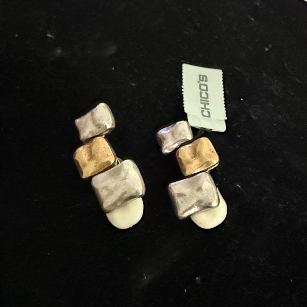 Chico's Mixed Metal Geometric Earrings
